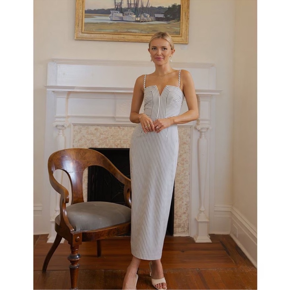 ANTONIO MELANI Black and White Strapless Dress